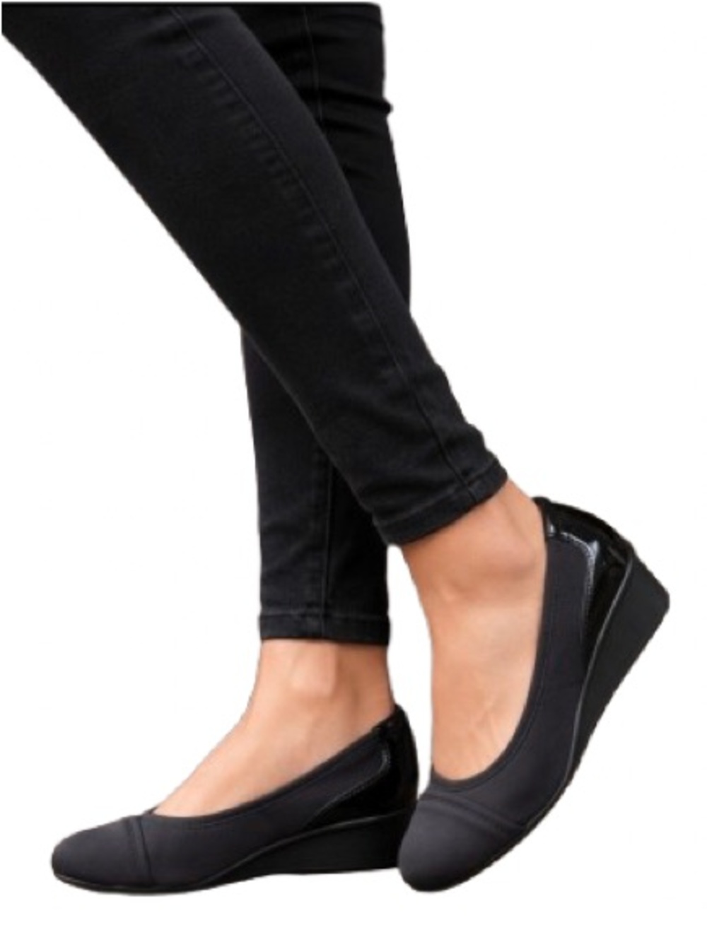 Dexflex Comfort Black Wedge Ballet Flats Size 8